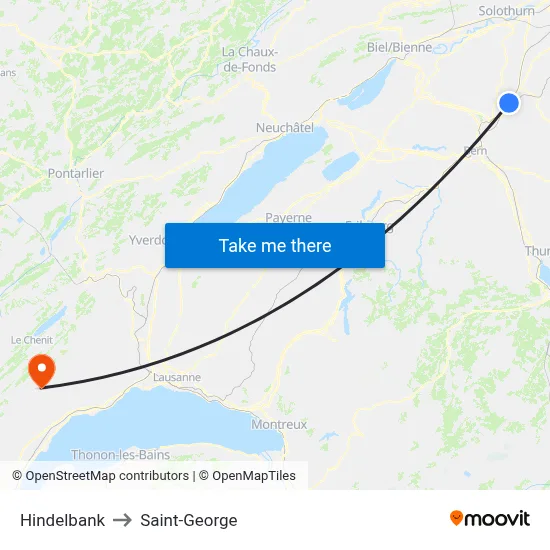 Hindelbank to Saint-George map