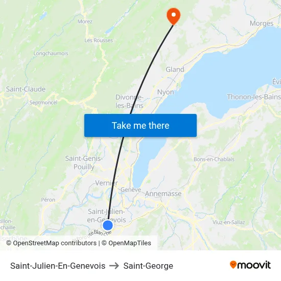Saint-Julien-En-Genevois to Saint-George map