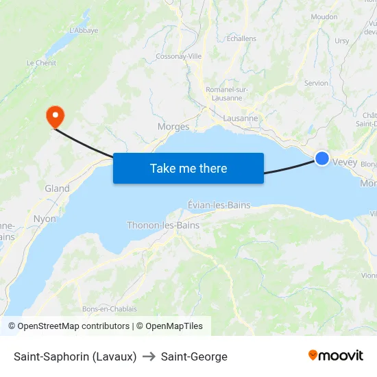 Saint-Saphorin (Lavaux) to Saint-George map