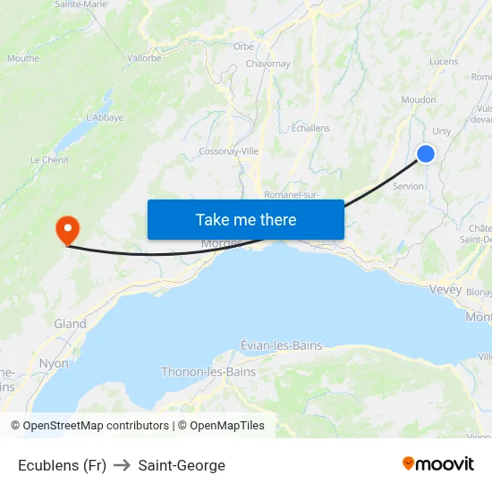 Ecublens (Fr) to Saint-George map