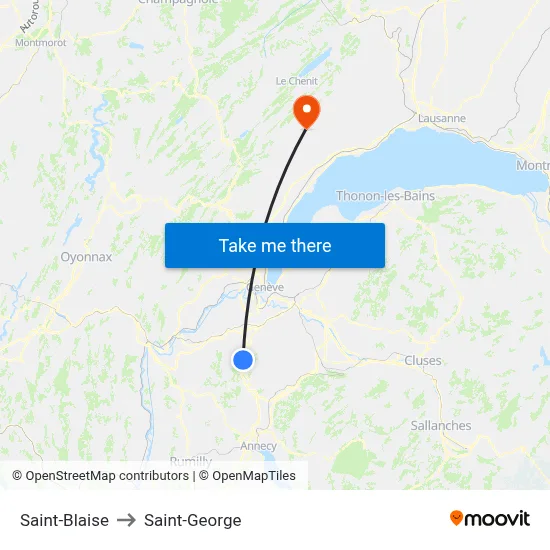 Saint-Blaise to Saint-George map
