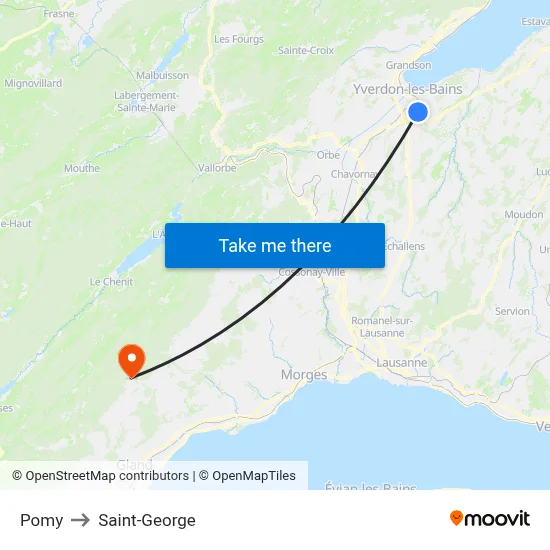 Pomy to Saint-George map