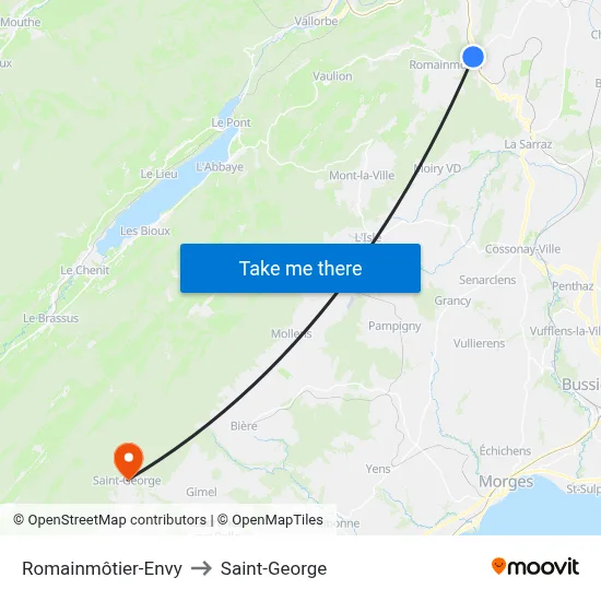 Romainmôtier-Envy to Saint-George map