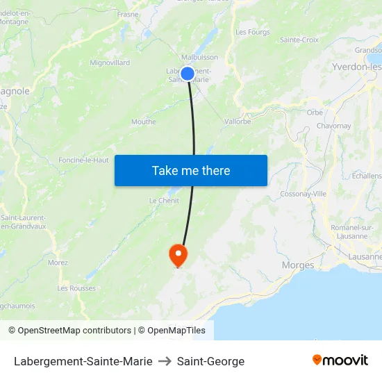 Labergement-Sainte-Marie to Saint-George map