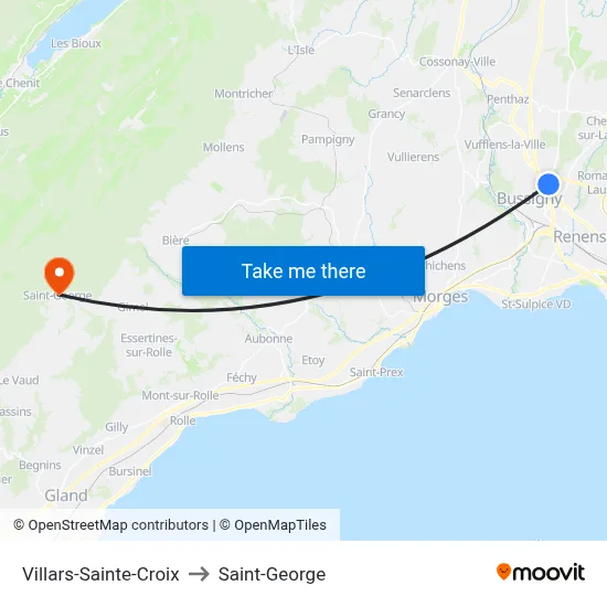 Villars-Sainte-Croix to Saint-George map