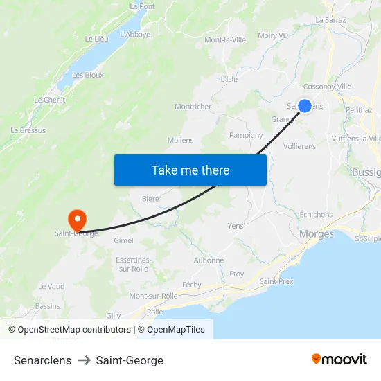 Senarclens to Saint-George map
