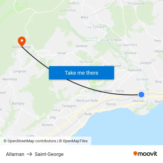Allaman to Saint-George map
