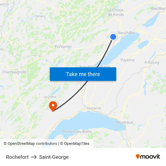 Rochefort to Saint-George map