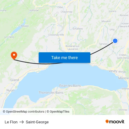 Le Flon to Saint-George map