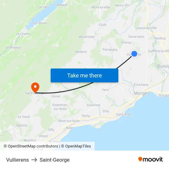 Vullierens to Saint-George map