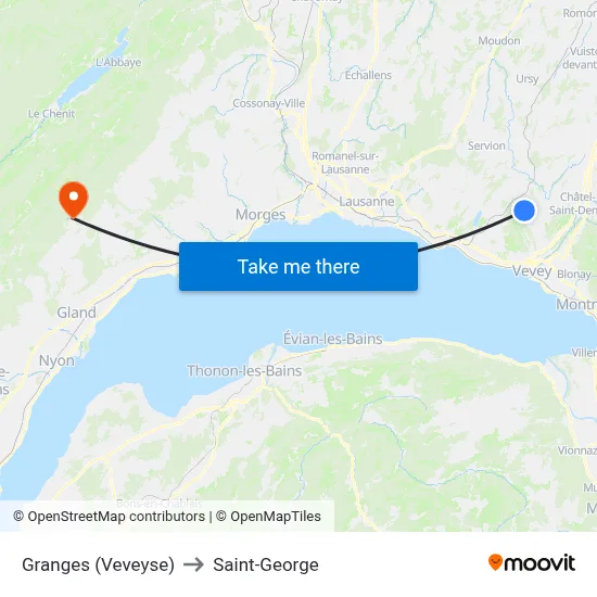 Granges (Veveyse) to Saint-George map