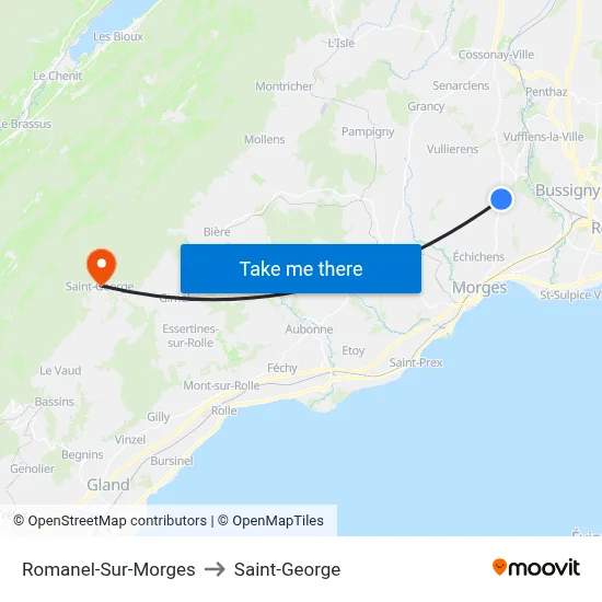 Romanel-Sur-Morges to Saint-George map