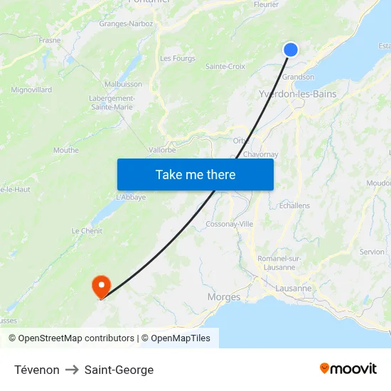 Tévenon to Saint-George map