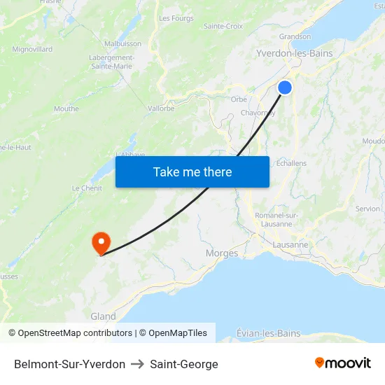 Belmont-Sur-Yverdon to Saint-George map