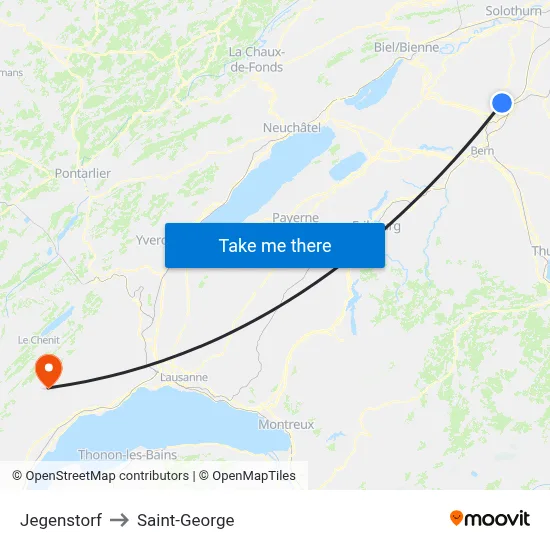 Jegenstorf to Saint-George map