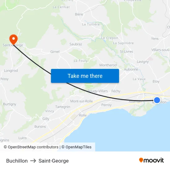 Buchillon to Saint-George map
