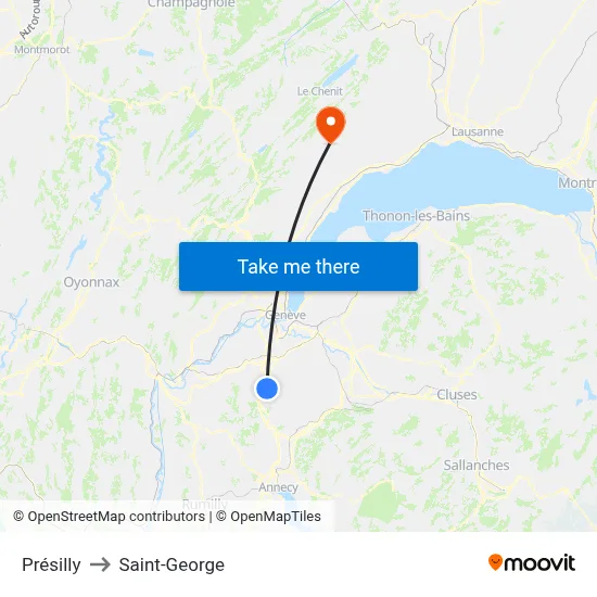 Présilly to Saint-George map