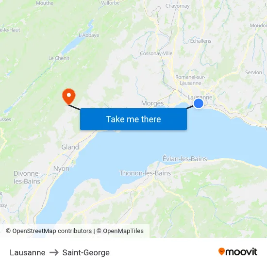 Lausanne to Saint-George map
