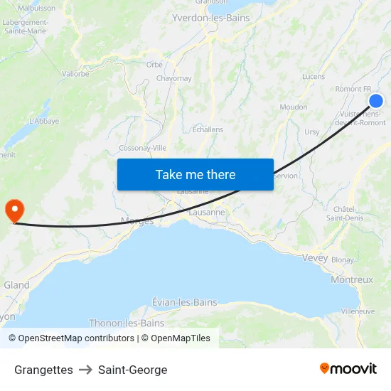 Grangettes to Saint-George map