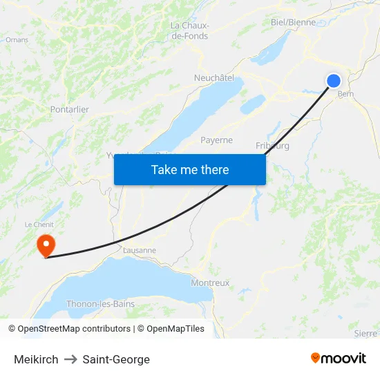 Meikirch to Saint-George map