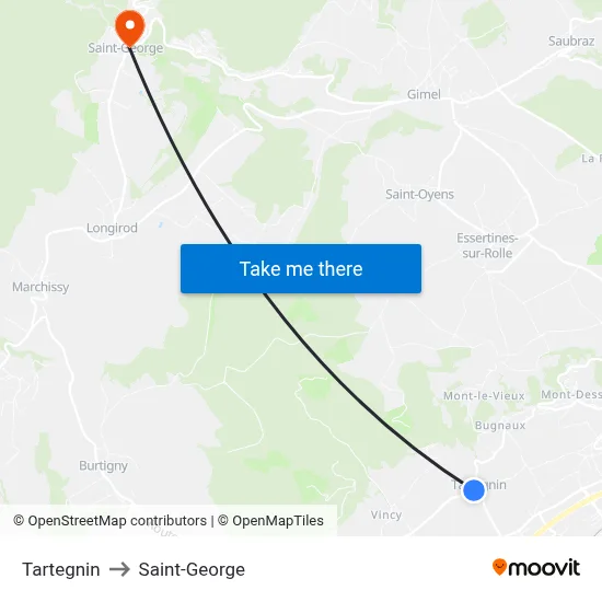 Tartegnin to Saint-George map