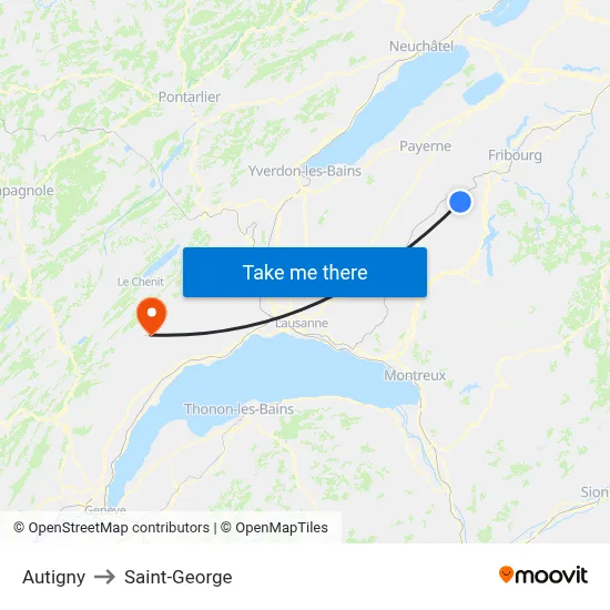 Autigny to Saint-George map