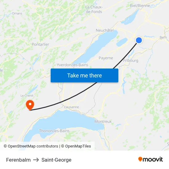 Ferenbalm to Saint-George map