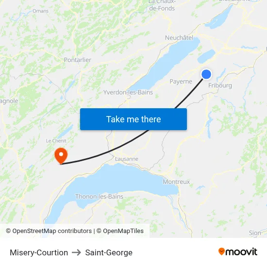 Misery-Courtion to Saint-George map