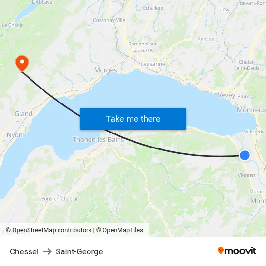 Chessel to Saint-George map