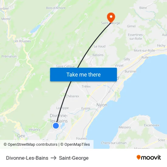 Divonne-Les-Bains to Saint-George map