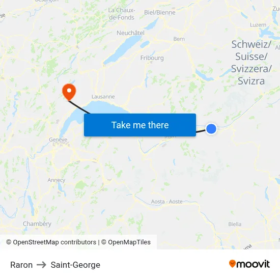 Raron to Saint-George map