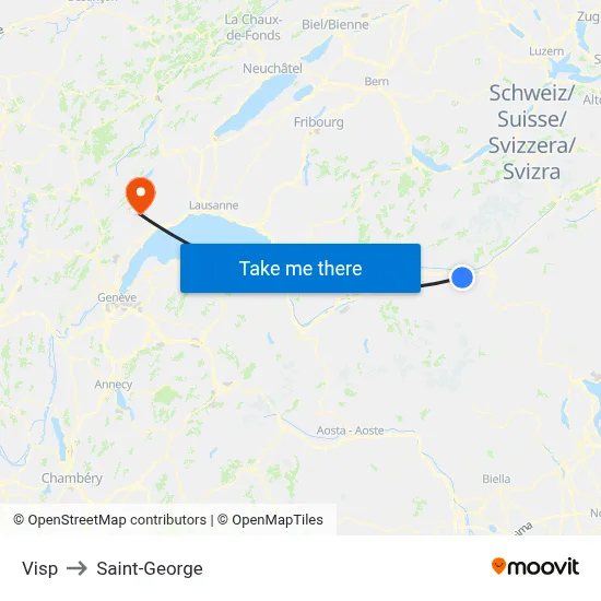 Visp to Saint-George map
