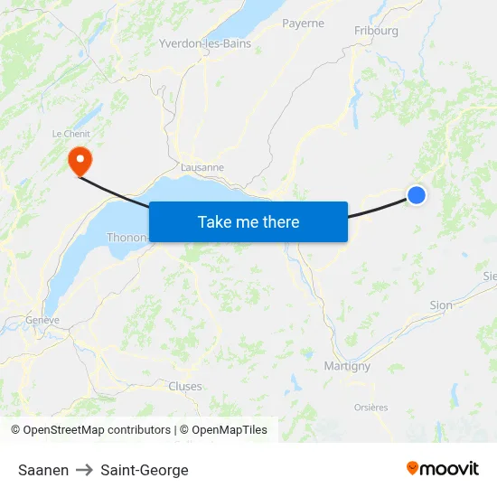 Saanen to Saint-George map