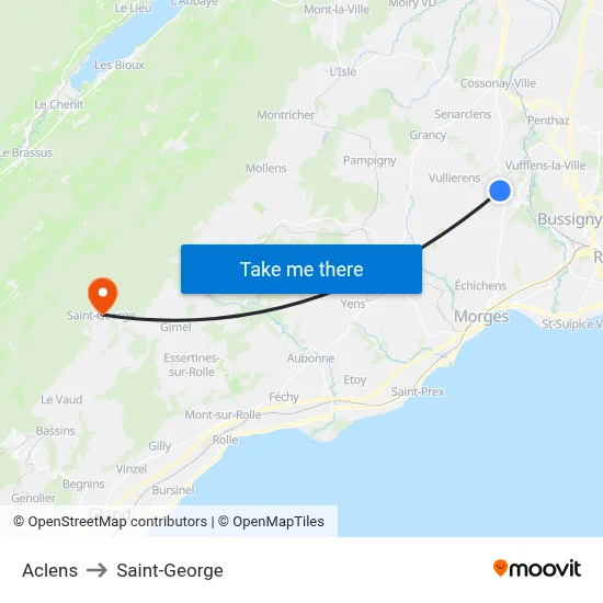 Aclens to Saint-George map