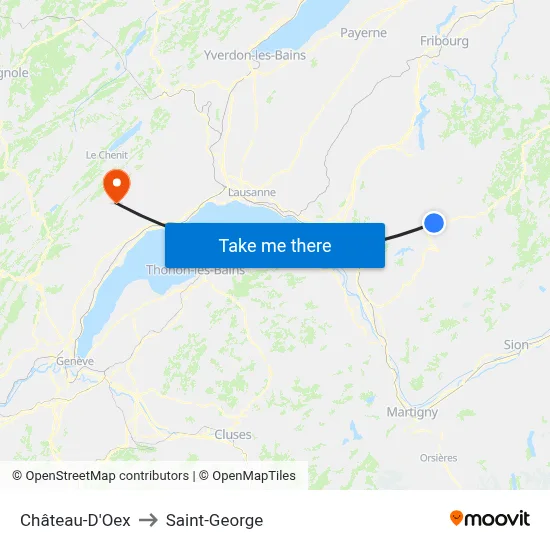 Château-D'Oex to Saint-George map