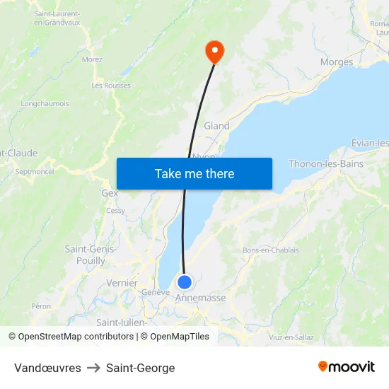 Vandœuvres to Saint-George map