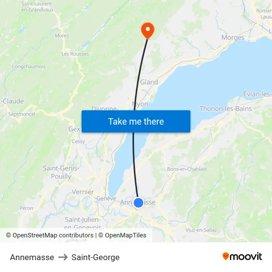 Annemasse to Saint-George map