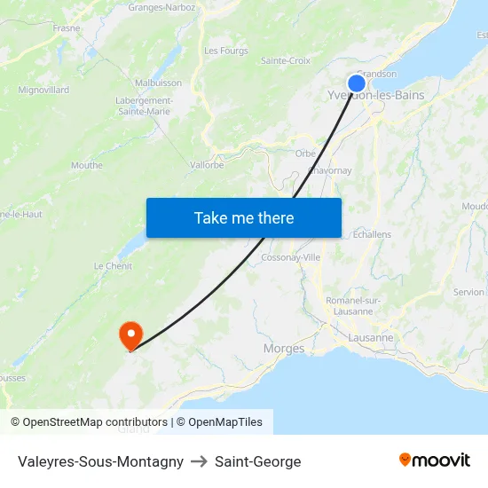 Valeyres-Sous-Montagny to Saint-George map