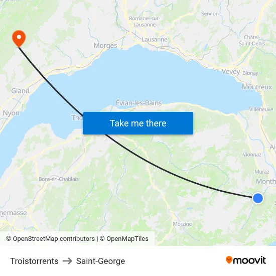 Troistorrents to Saint-George map