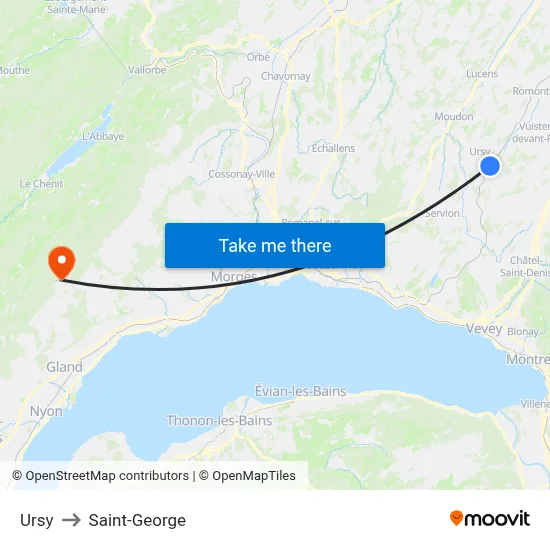 Ursy to Saint-George map
