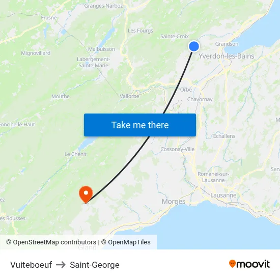 Vuiteboeuf to Saint-George map