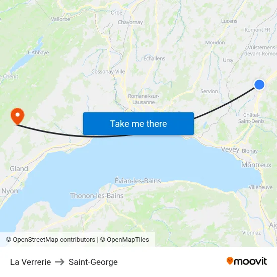 La Verrerie to Saint-George map
