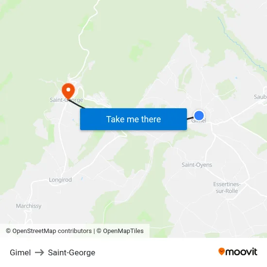 Gimel to Saint-George map