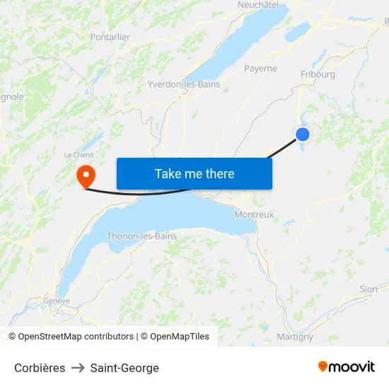 Corbières to Saint-George map