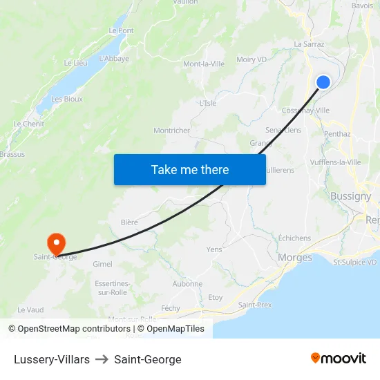 Lussery-Villars to Saint-George map