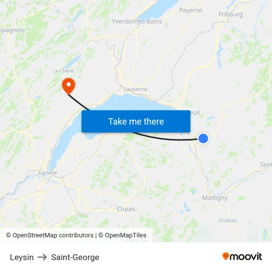 Leysin to Saint-George map