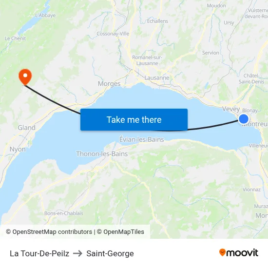 La Tour-De-Peilz to Saint-George map