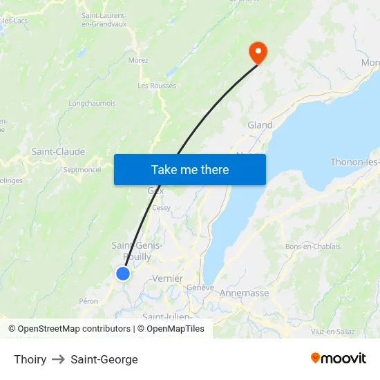 Thoiry to Saint-George map