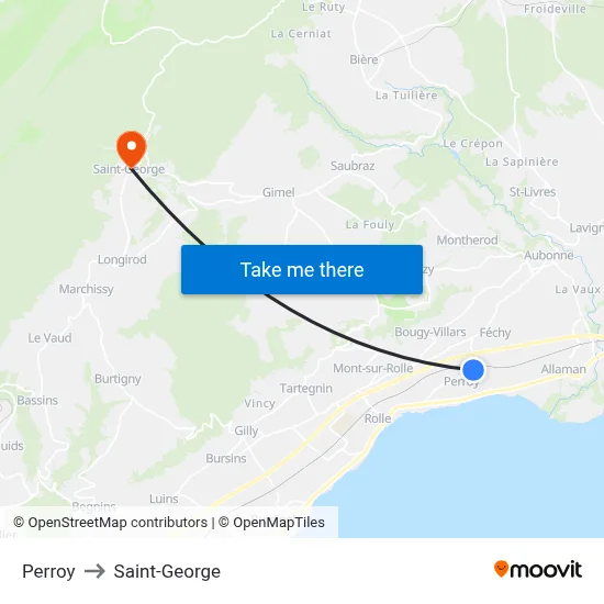 Perroy to Saint-George map