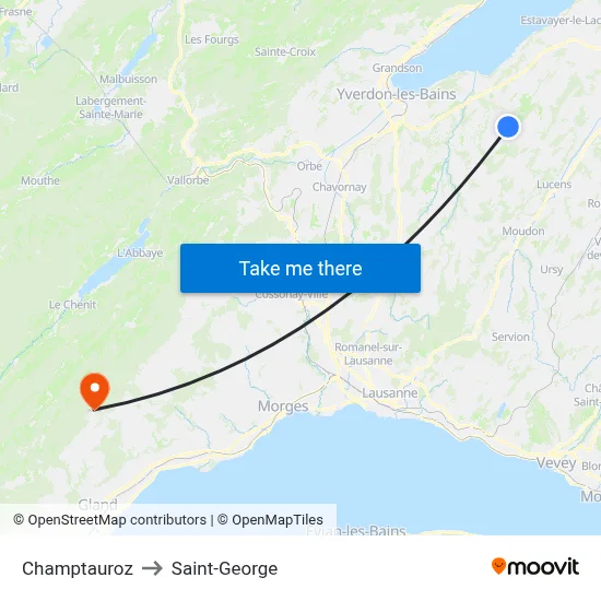 Champtauroz to Saint-George map